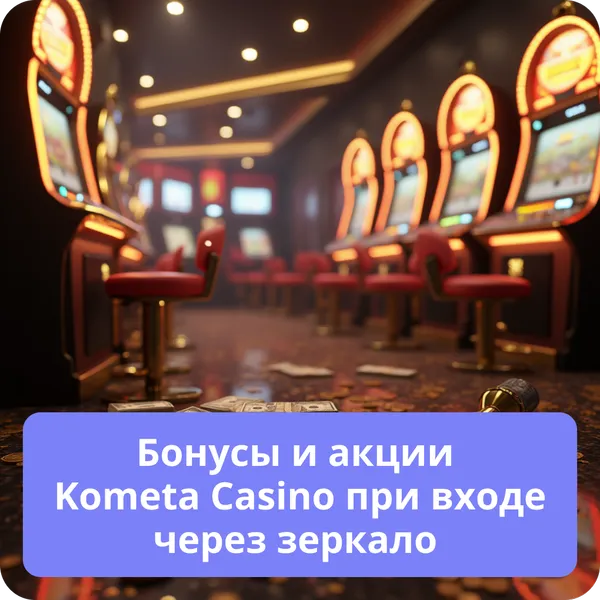 Бонусы и акции Kometa Casino при входе через зеркало